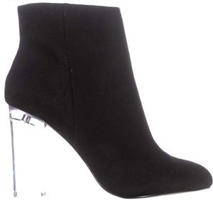 black ankle booties wedge heels